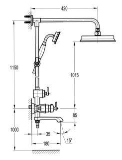 Душевая стойка Swedbe Terracotta Art 2570 с термостатическим смесителем бронза